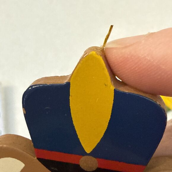 Vtg Wooden Christmas Ornament 8 Lot Rocking Horse Nutcracker Bell Bear Tree - Picture 5 of 16